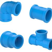 Accesorios soldables de PVC Azul para tuberías de PVC azul de 20 a 110 mm.